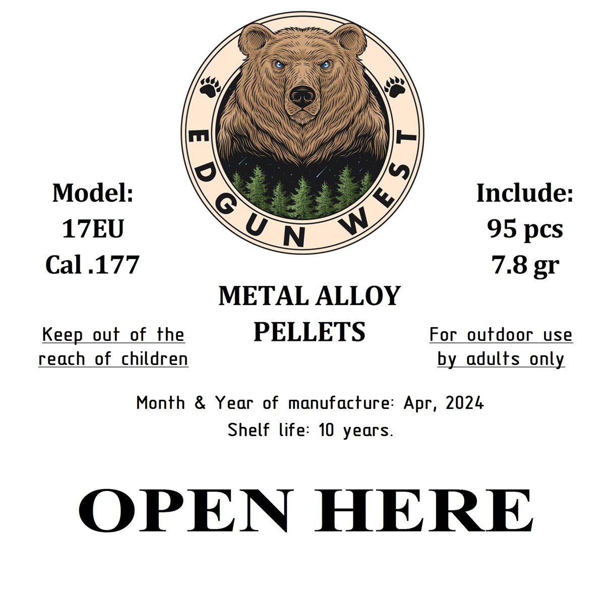 Edgun West .177 Caliber  Exploding Pellets - 7.8 Grain