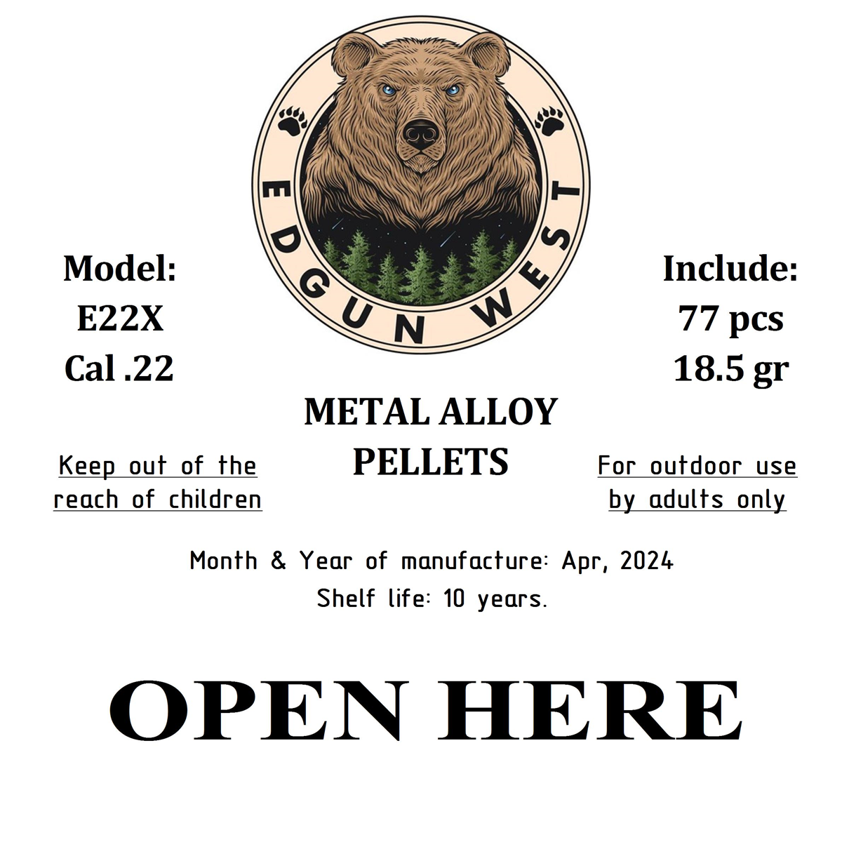 Edgun West .22 Exploding Pellets Hollow-Point (18.5 gr)