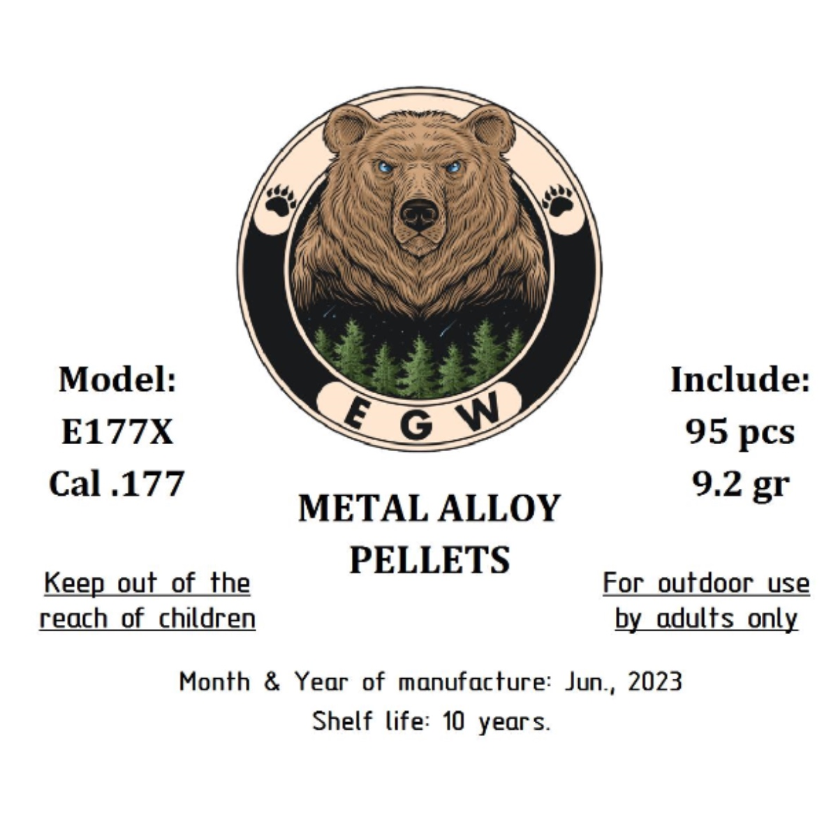 Edgun West .177 Caliber Exploding Pellets- Hollow Point