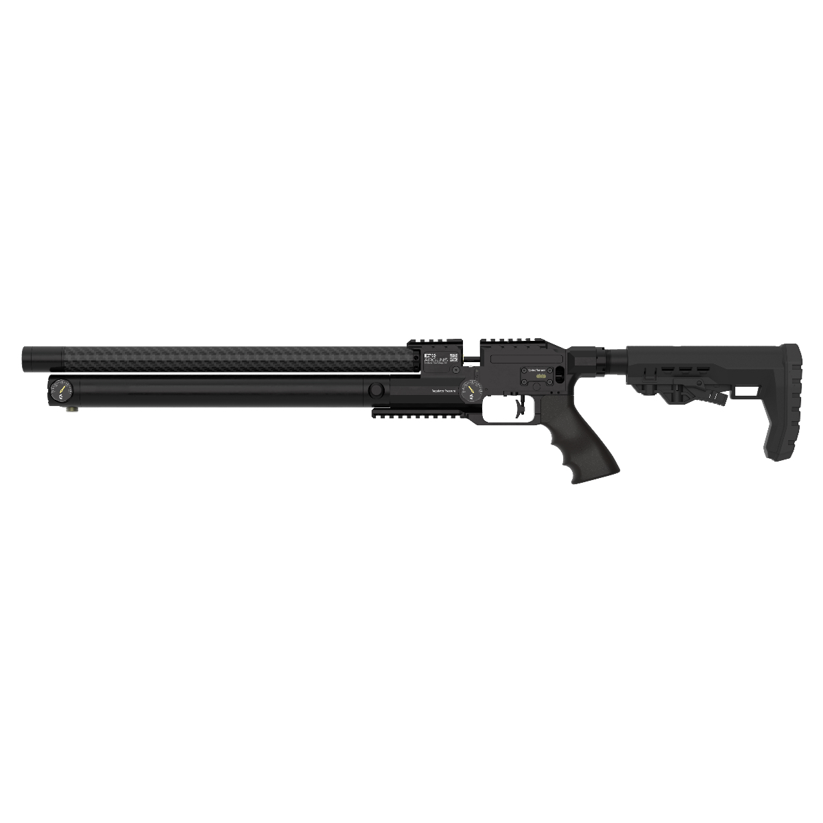 Epic Airguns Vision Classic with modular AR-15 grip and 30 MOA inclined Picatinny top rail for long-range optics.