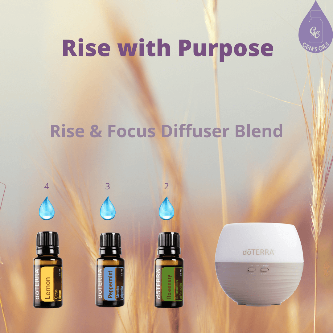 Rise with Purpose. Rise & Focus Diffuser blend.
