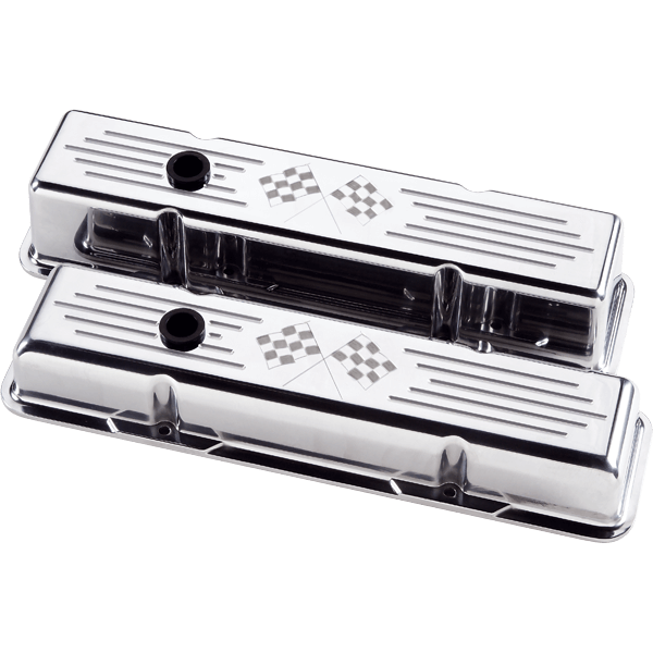 Cross Flags Small Block Chevy Valve Covers