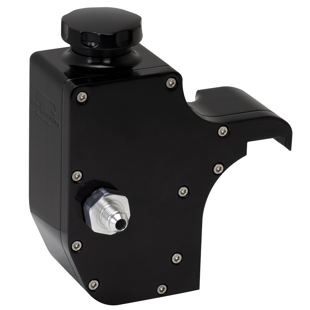 Billet Specialties Black Billet Bolt-Out Power Steering Fluid Reservoir
