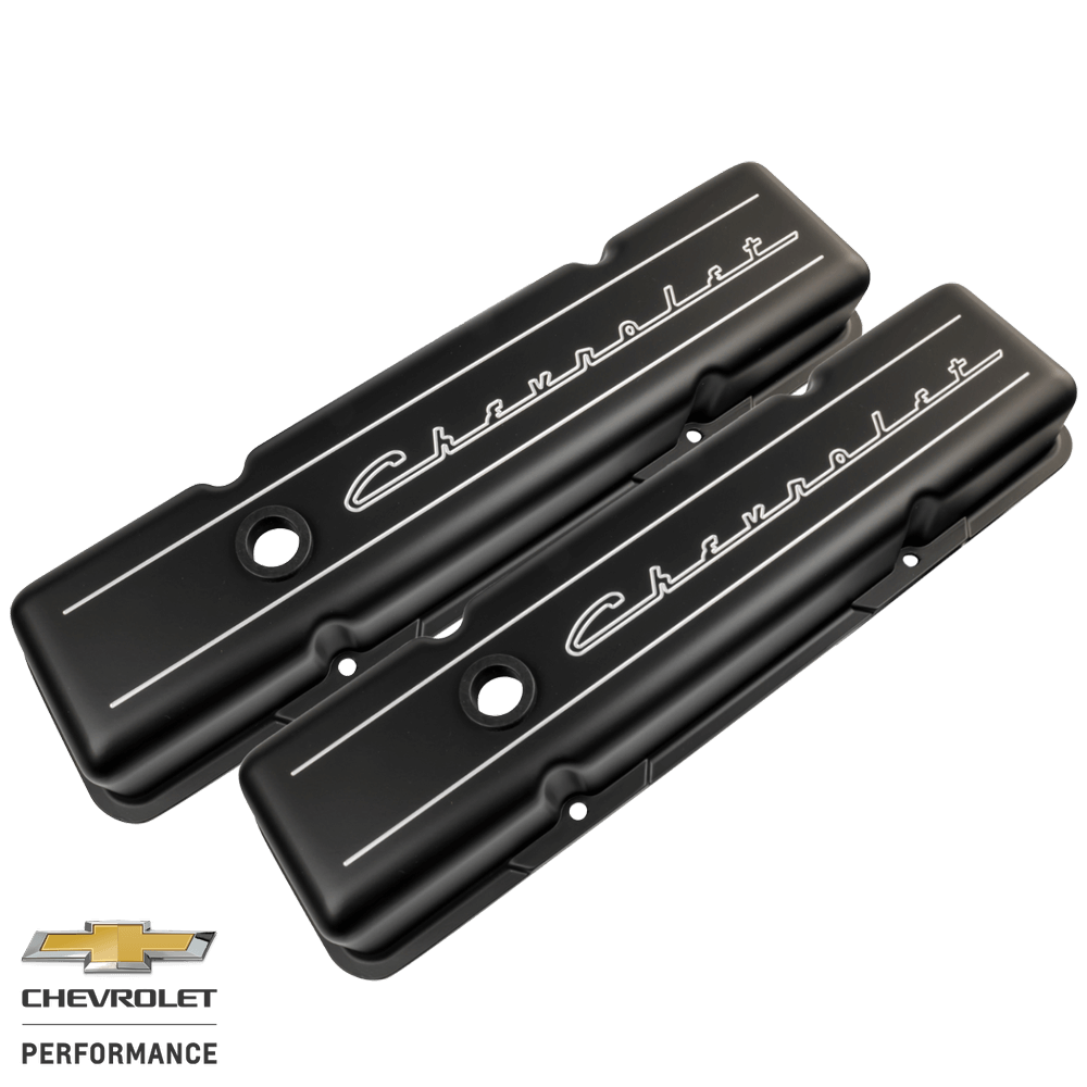 Billet Specialties Chevrolet Script Small Block Chevy Valve Covers