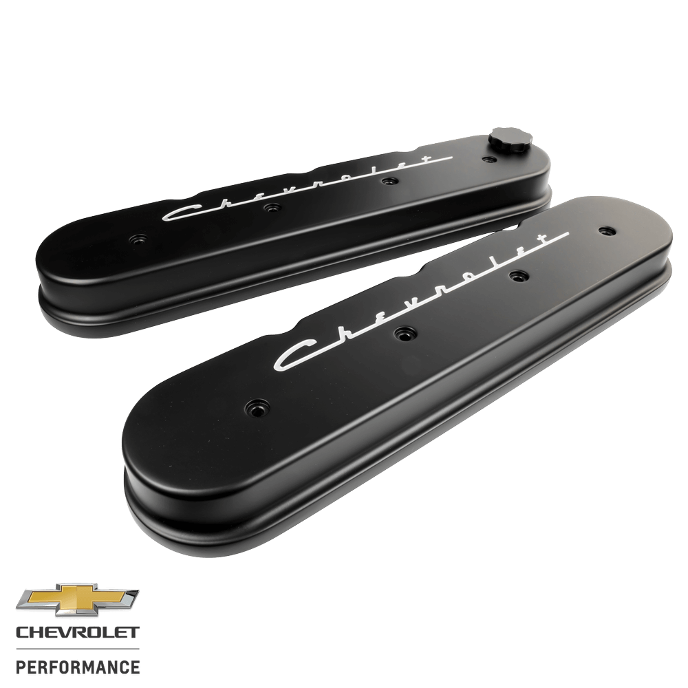 Chevrolet Script LS Die Cast Valve Covers