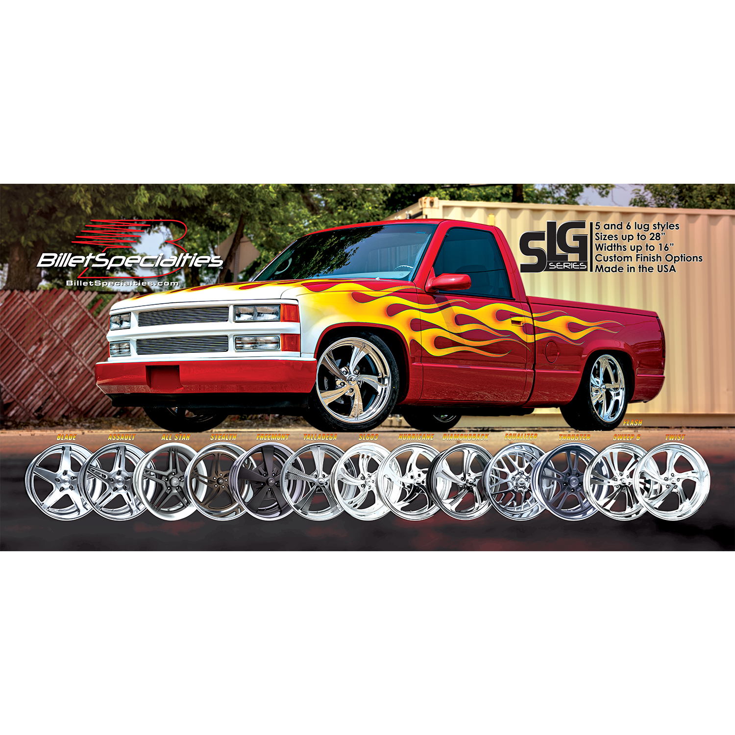 Billet Specialties SLG Flame Truck Banner
