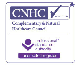 Official accreditation logos for the Complementary and Natural Healthcare Council and Professional Standards Authority for Deanna Thomas Acupuncture.