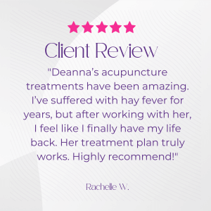 "Acupuncture transformed my life and relieved chronic hay fever – glowing review by Rachelle W."