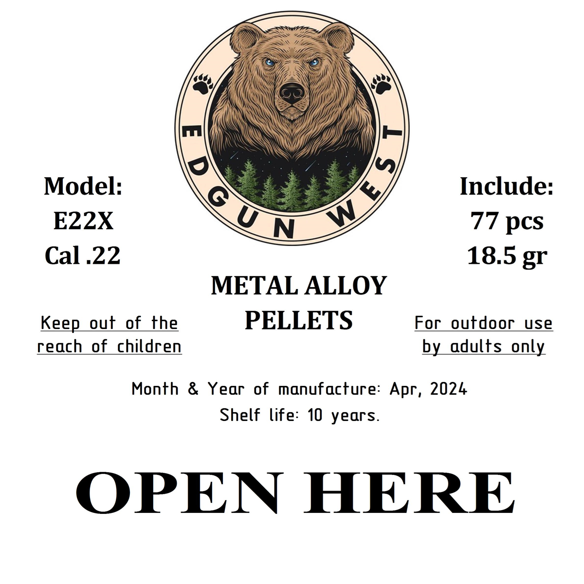 Edgun West .22 Exploding Pellets Hollow-Point (18.5 gr)