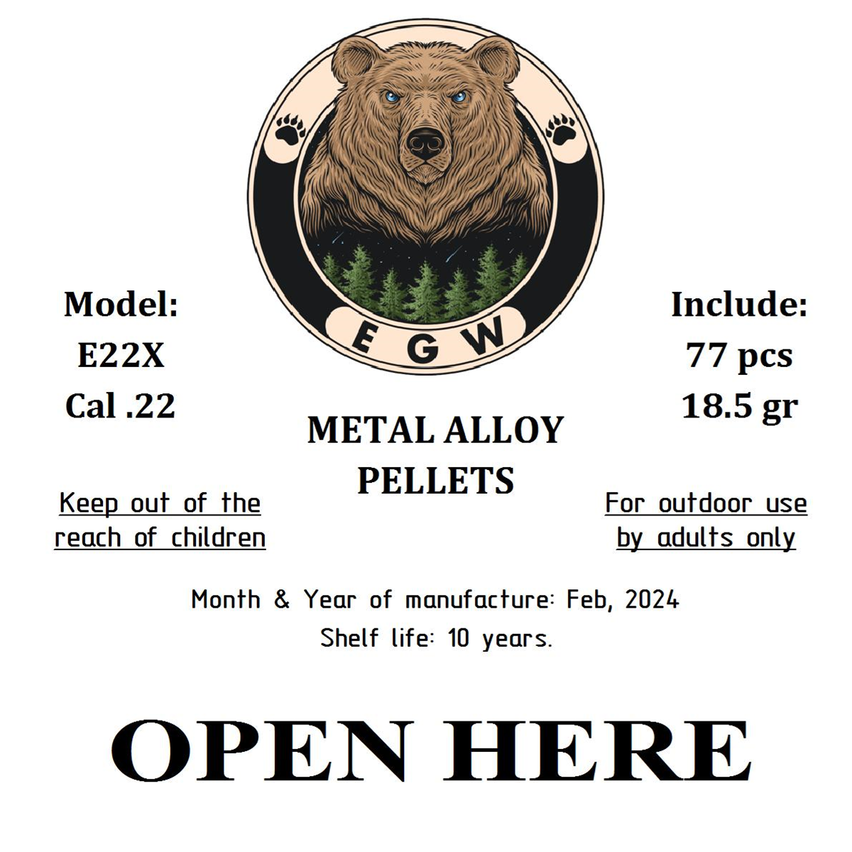 Edgun West .22 Exploding Pellets Hollow-Point (18.5 gr)