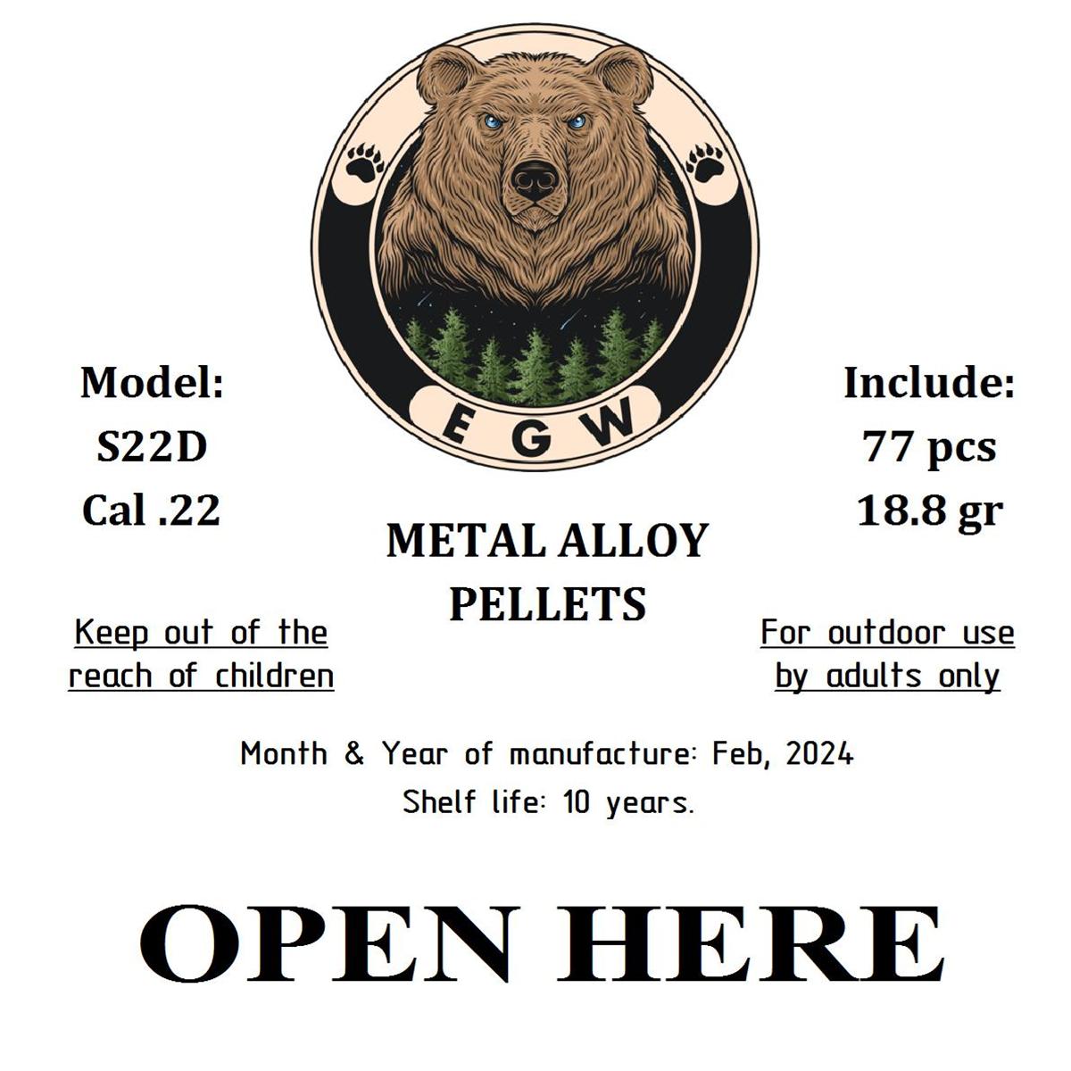 Edgun West 22 Cal Exploding Frag Pellets