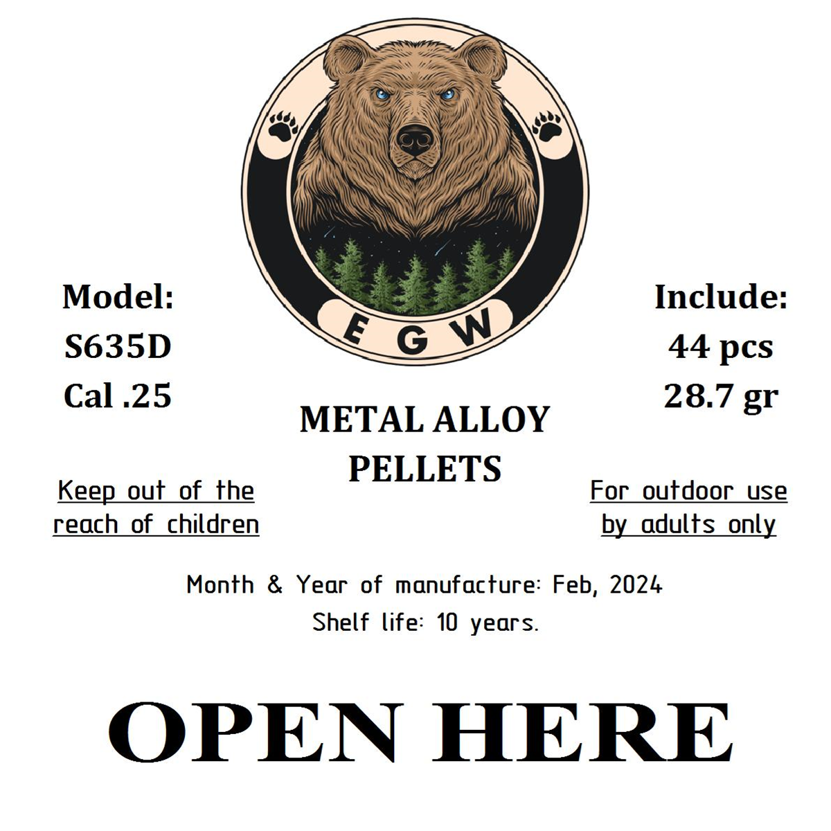 Edgun West 25 Cal Exploding Frag Pellets