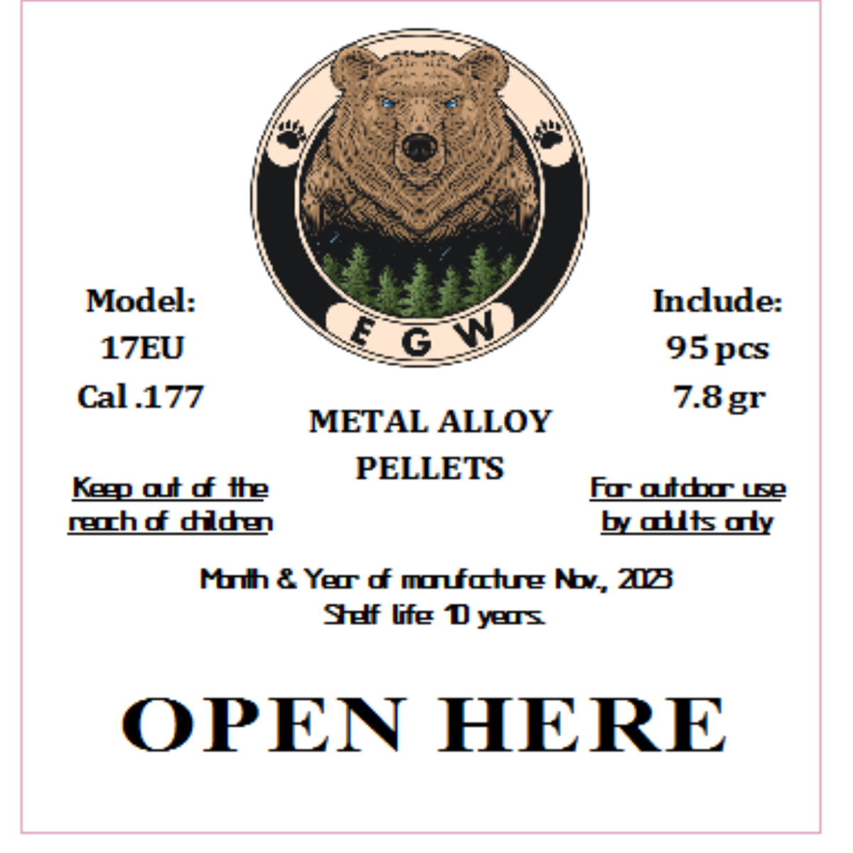 Edgun West .177 Caliber  Exploding Pellets - 7.8 Grain