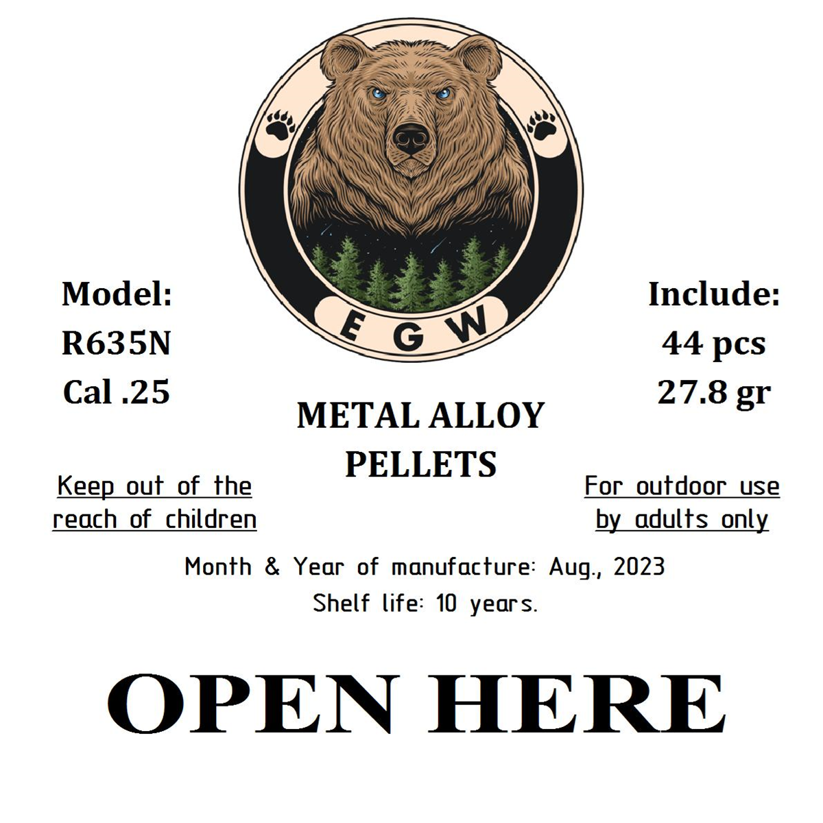 EGW. .25 Caliber Exploding Pellets- Diabolo